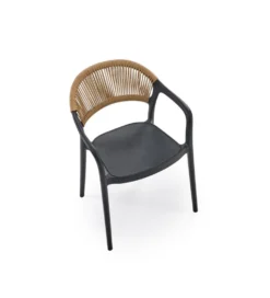 Krzesło ogrodowe K582 78 cm czarny naturalny