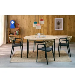 Krzesło ogrodowe K582 78 cm czarny naturalny