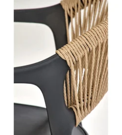 Krzesło ogrodowe K582 78 cm czarny naturalny