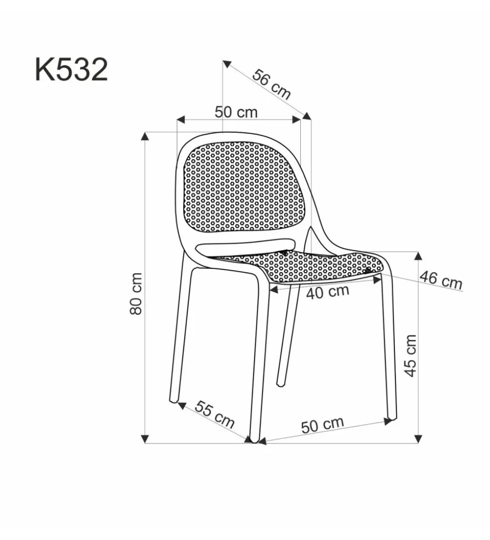 Krzesło ogrodowe K532 80 cm khaki