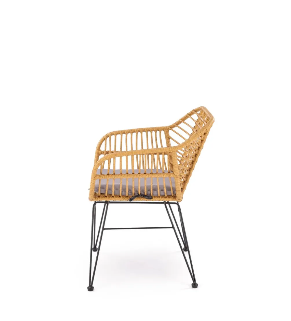 Krzesło ogrodowe K541 77 cm naturalne czarne
