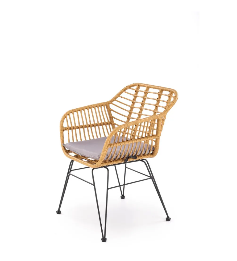 Krzesło ogrodowe K541 77 cm naturalne czarne