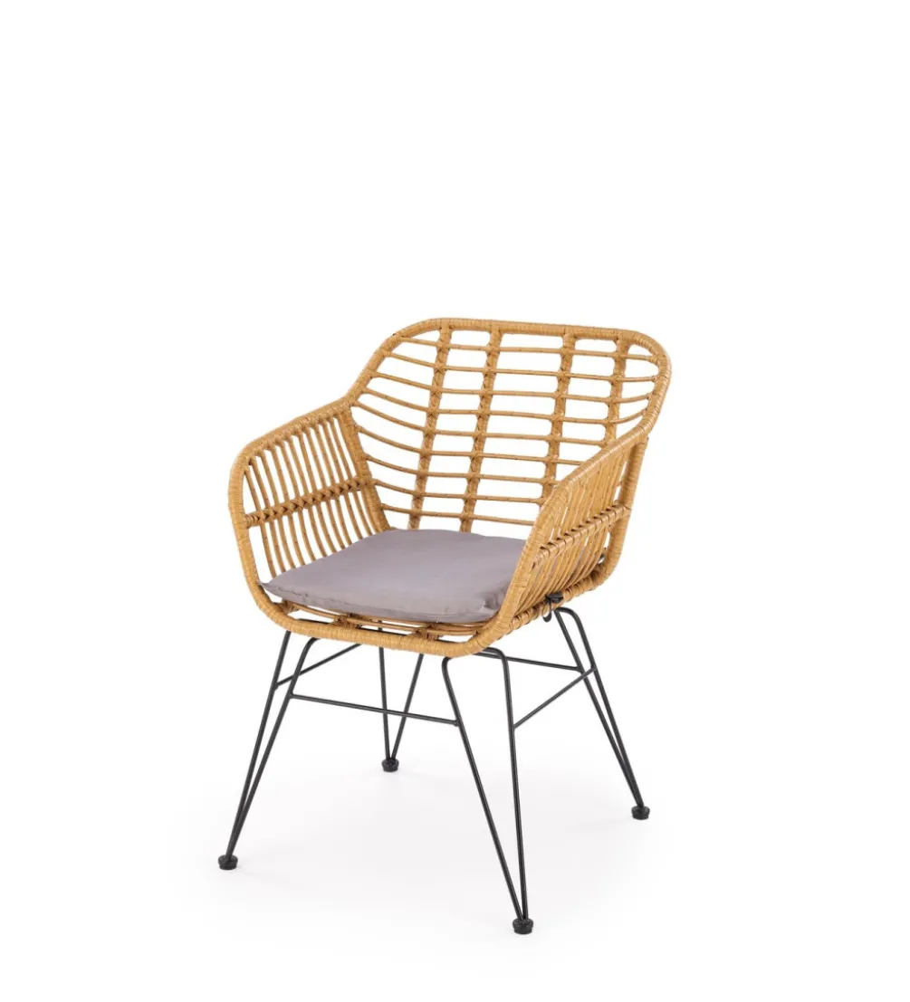 Krzesło ogrodowe K541 77 cm naturalne czarne