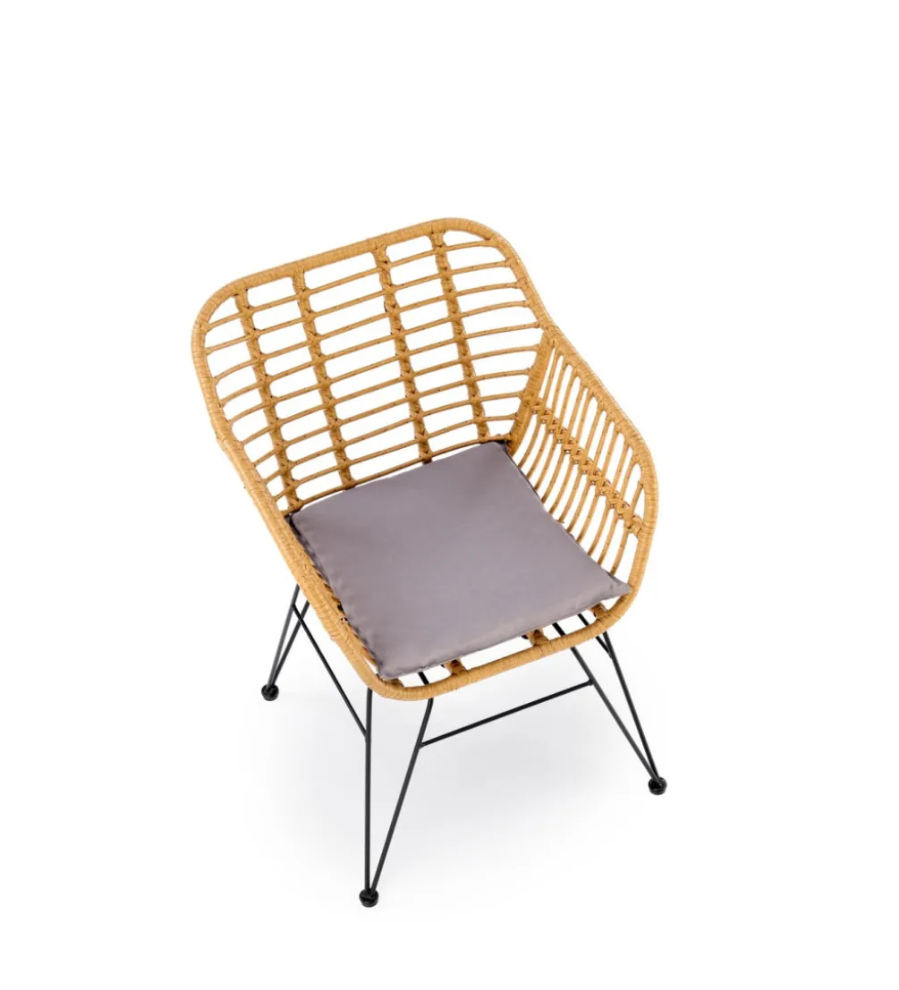 Krzesło ogrodowe K541 77 cm naturalne czarne