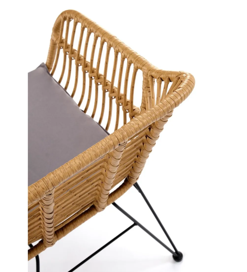 Krzesło ogrodowe K541 77 cm naturalne czarne