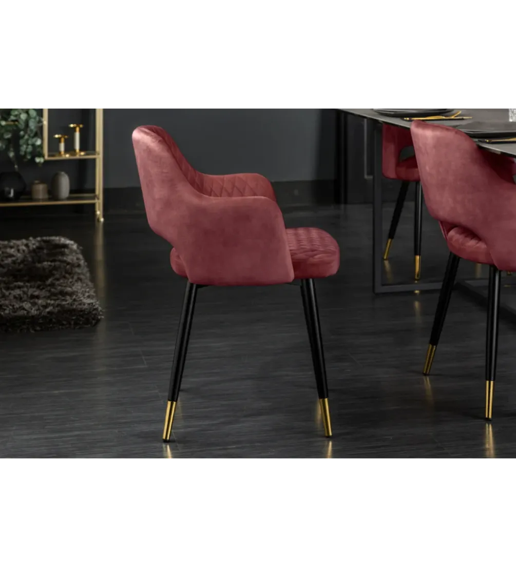 Krzesło Paris Velvet czerwono bordowe