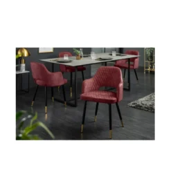 Krzesło Paris Velvet czerwono bordowe