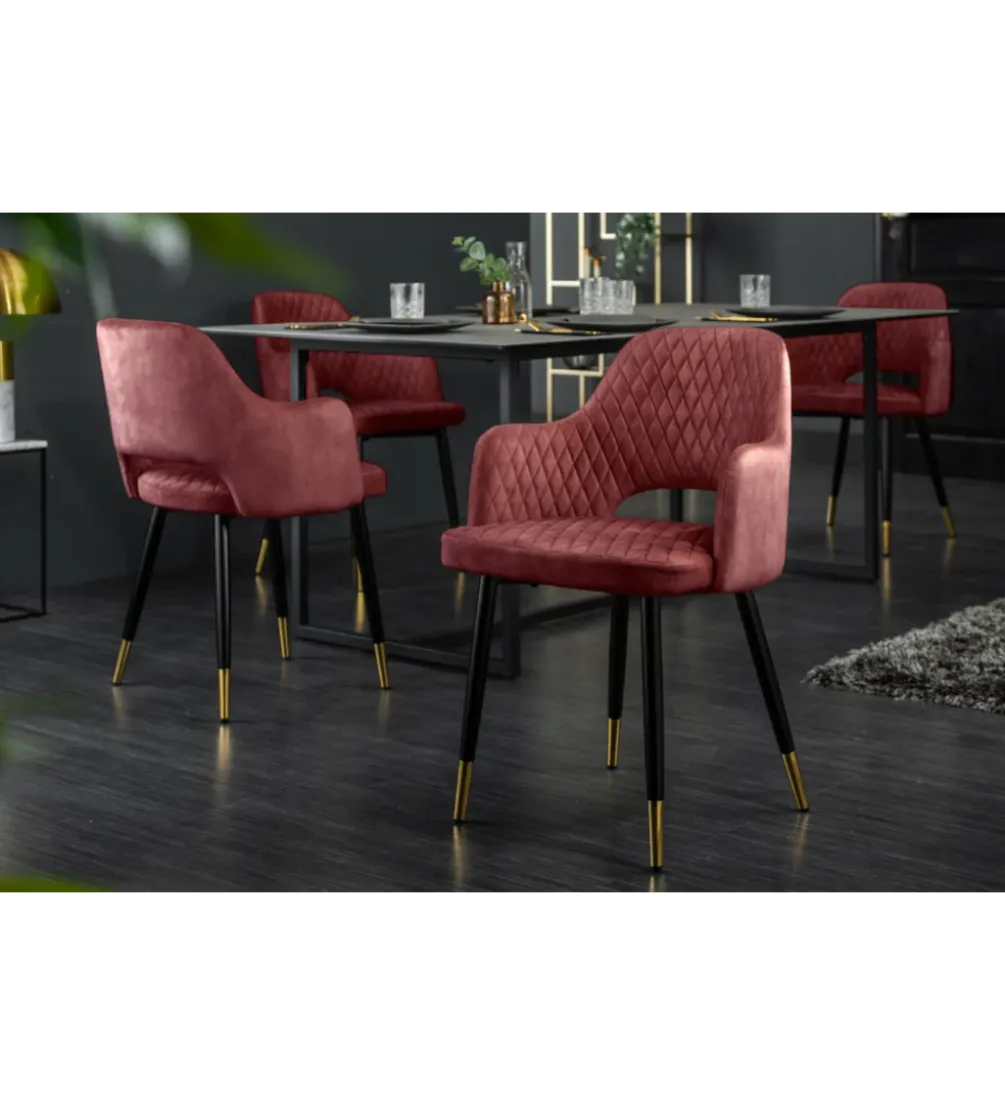 Krzesło Paris Velvet czerwono bordowe