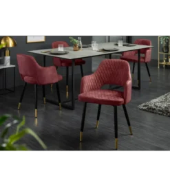 Krzesło Paris Velvet czerwono bordowe