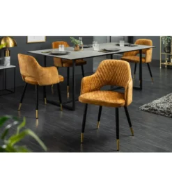 Krzesło PARIS velvet musztardowy
