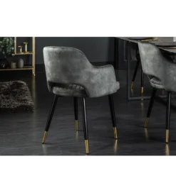 Krzesło Paris Velvet szaro zielone