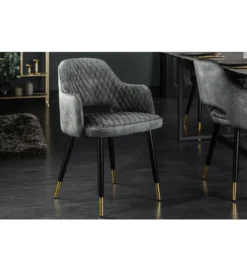 Krzesło Paris Velvet szaro zielone