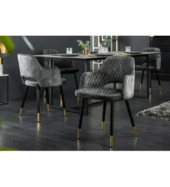 Krzesło Paris Velvet szaro zielone