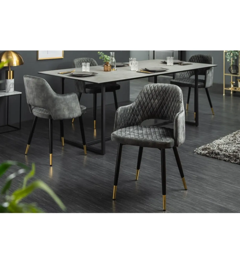 Krzesło Paris Velvet szaro zielone