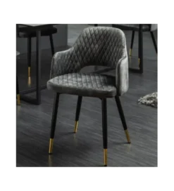 Krzesło Paris Velvet szaro zielone