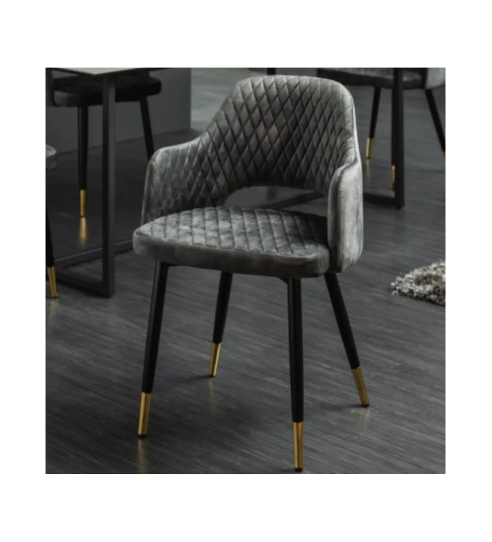 Krzesło Paris Velvet szaro zielone