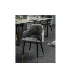 Krzesło Paris Velvet szaro zielone