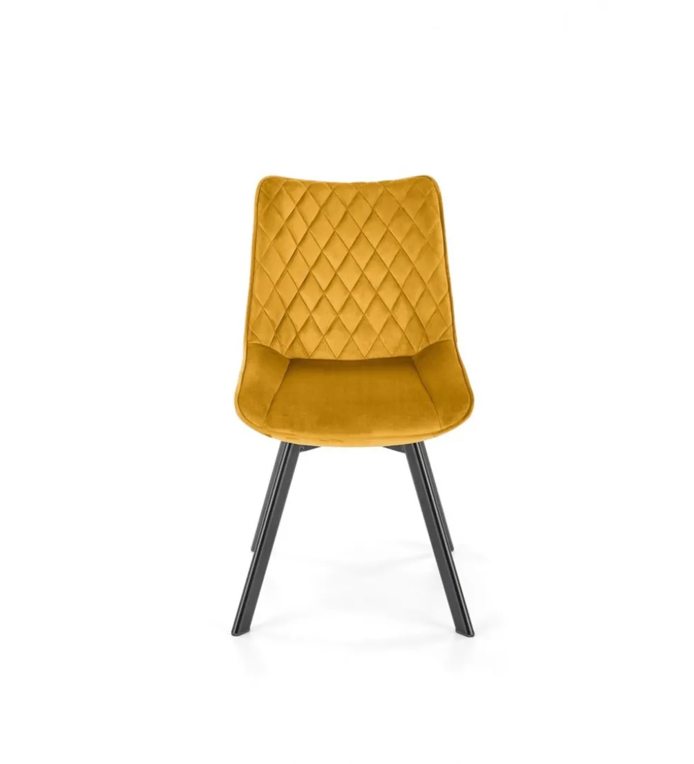 Krzesło ROTTE obrotowe siedzisko 360 stopni musztardowe