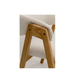 Krzesło z podłokietnikami JULIUS kremowe bouclé