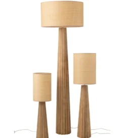 Lampa podłogowa UMBRELLA 157 cm drewno ailantus naturalna