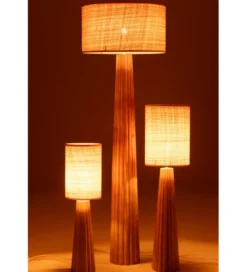 Lampa podłogowa UMBRELLA 157 cm drewno ailantus naturalna