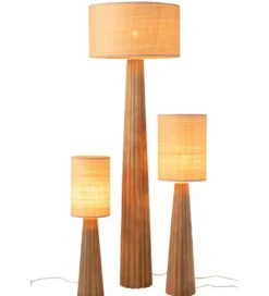 Lampa podłogowa UMBRELLA 157 cm drewno ailantus naturalna