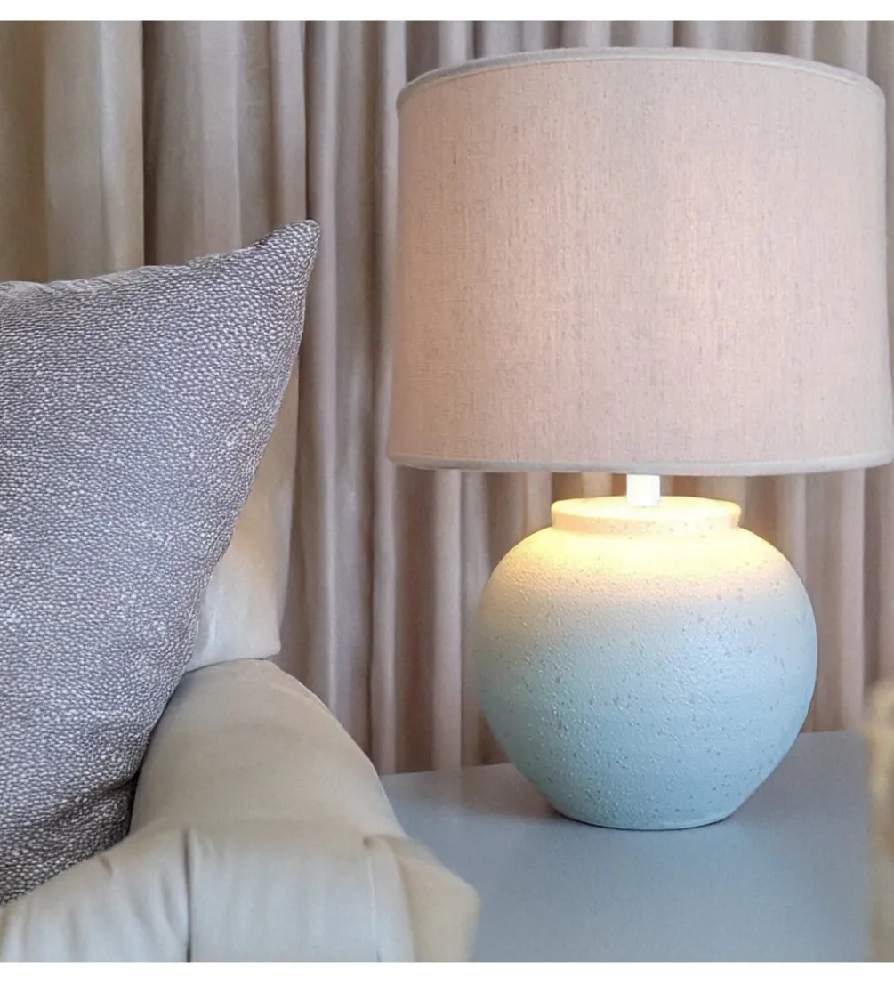 Lampa stołowa ABARLE ceramika antyczna biel