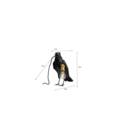 Lampa stołowa Animal Crow 34 cm czarna