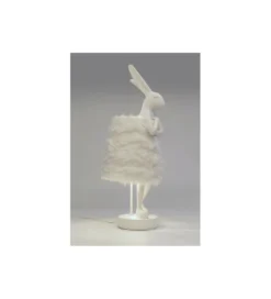 Lampa stołowa ANIMAL RABBIT FUR 68 cm srebrno biała
