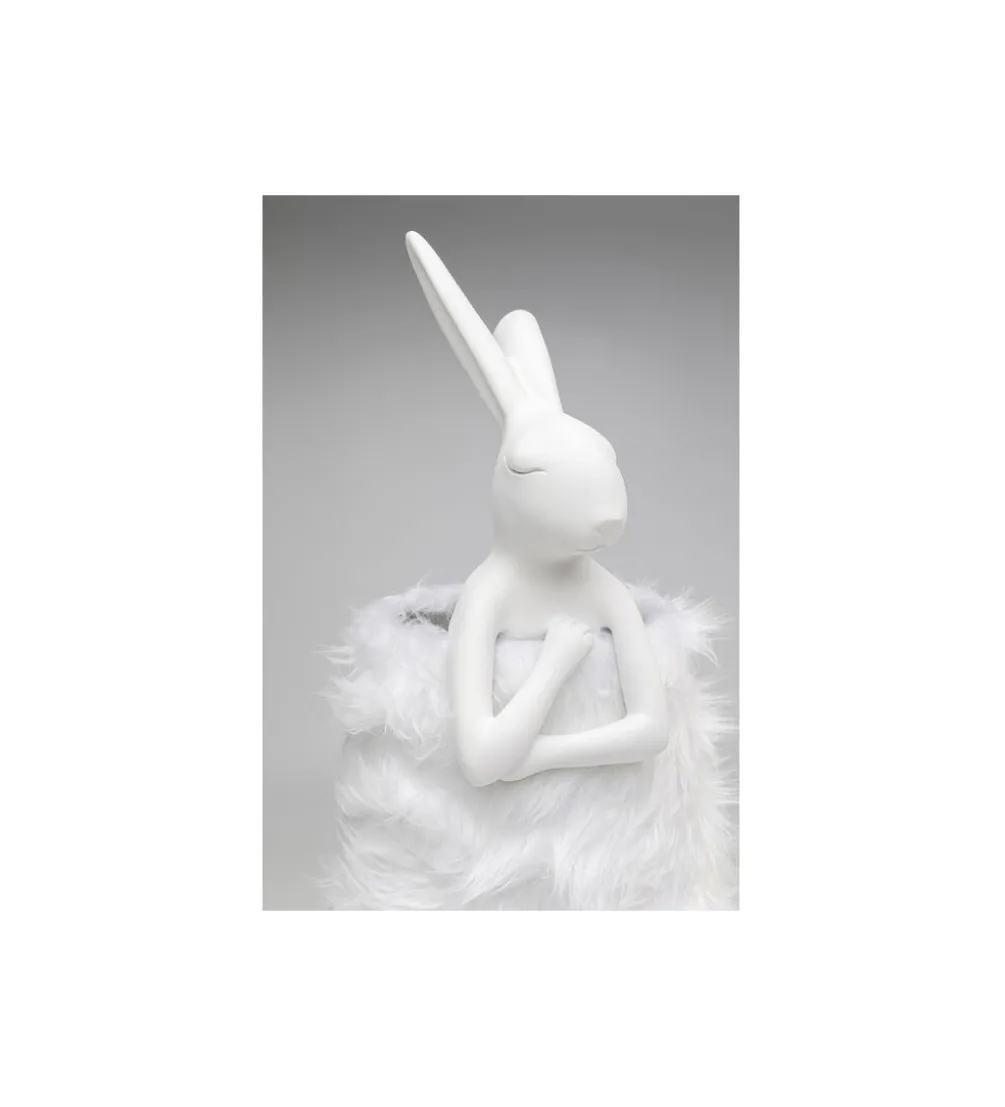 Lampa stołowa ANIMAL RABBIT FUR 68 cm srebrno biała