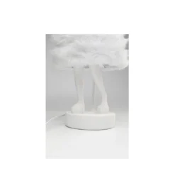 Lampa stołowa ANIMAL RABBIT FUR 68 cm srebrno biała