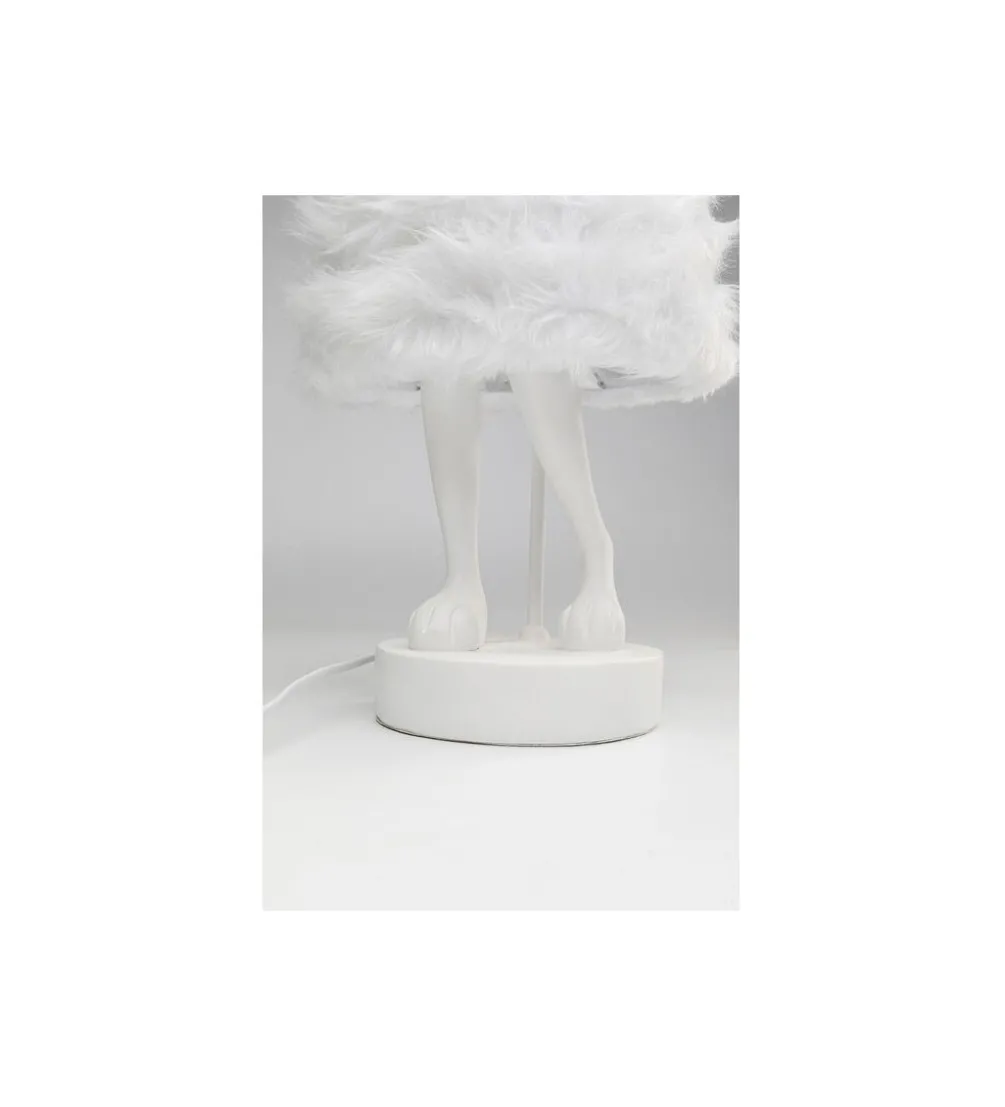 Lampa stołowa ANIMAL RABBIT FUR 68 cm srebrno biała