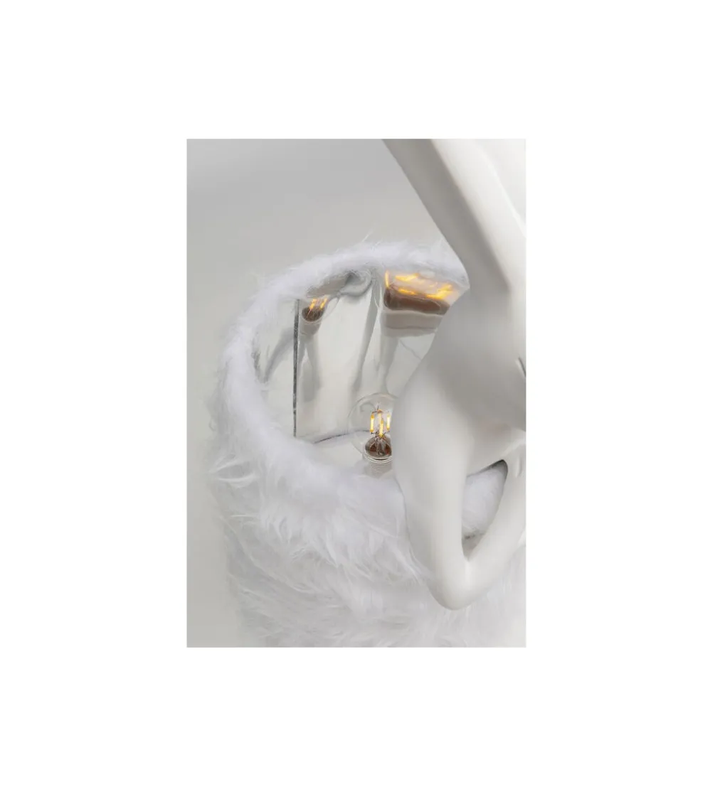 Lampa stołowa ANIMAL RABBIT FUR 68 cm srebrno biała