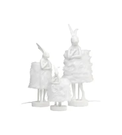 Lampa stołowa ANIMAL RABBIT FUR 68 cm srebrno biała