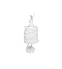 Lampa stołowa ANIMAL RABBIT FUR 68 cm srebrno biała