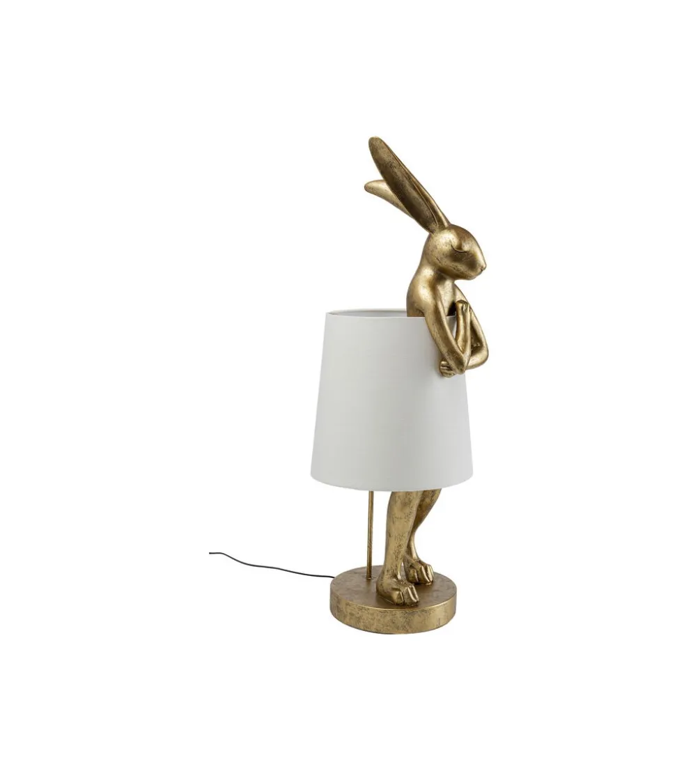 Lampa stołowa ANIMAL RABBIT 88 cm złoto biała