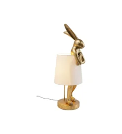 Lampa stołowa ANIMAL RABBIT 88 cm złoto biała