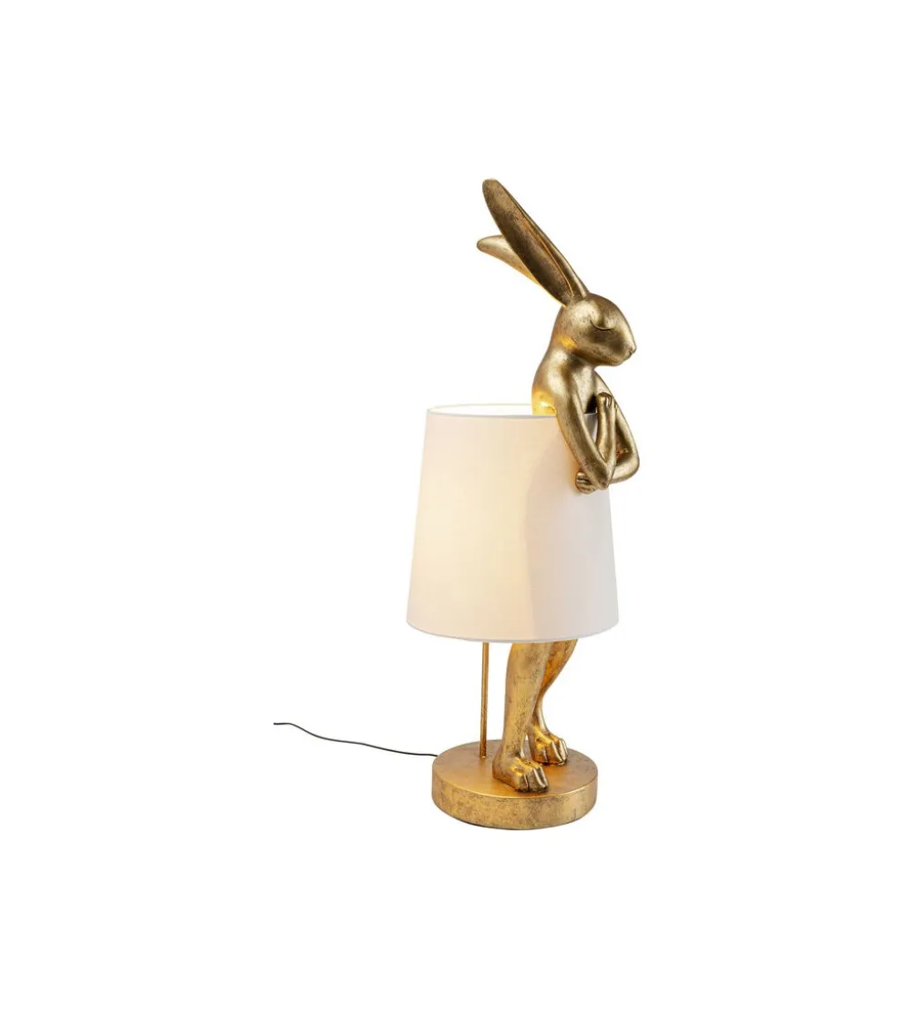 Lampa stołowa ANIMAL RABBIT 88 cm złoto biała