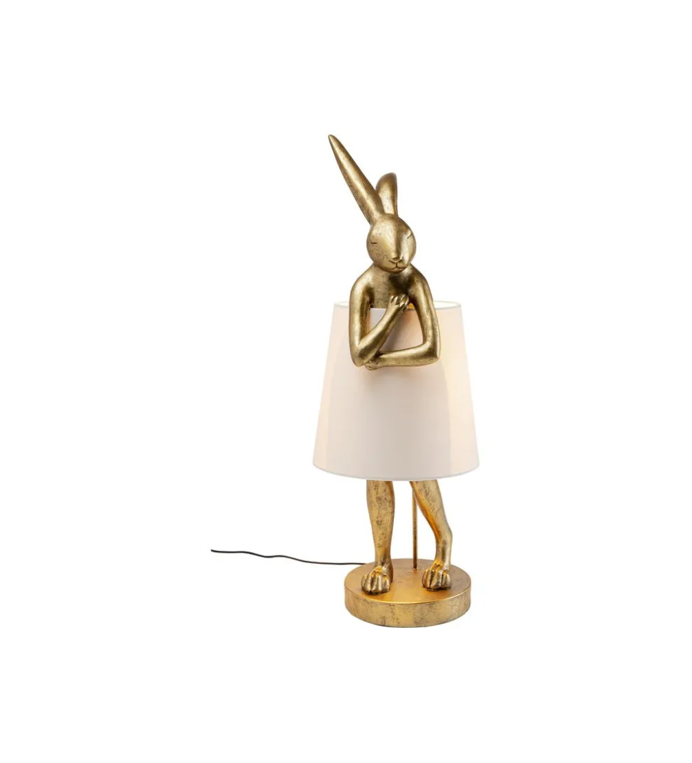 Lampa stołowa ANIMAL RABBIT 88 cm złoto biała