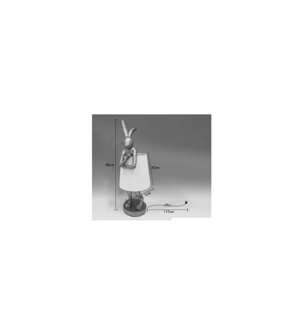 Lampa stołowa ANIMAL RABBIT 88 cm złoto biała