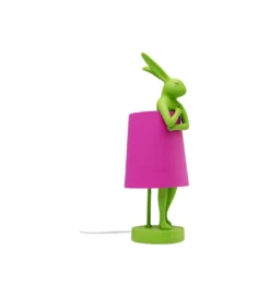 Lampa stołowa ANIMAL RABBIT 50 cm zielona różowa