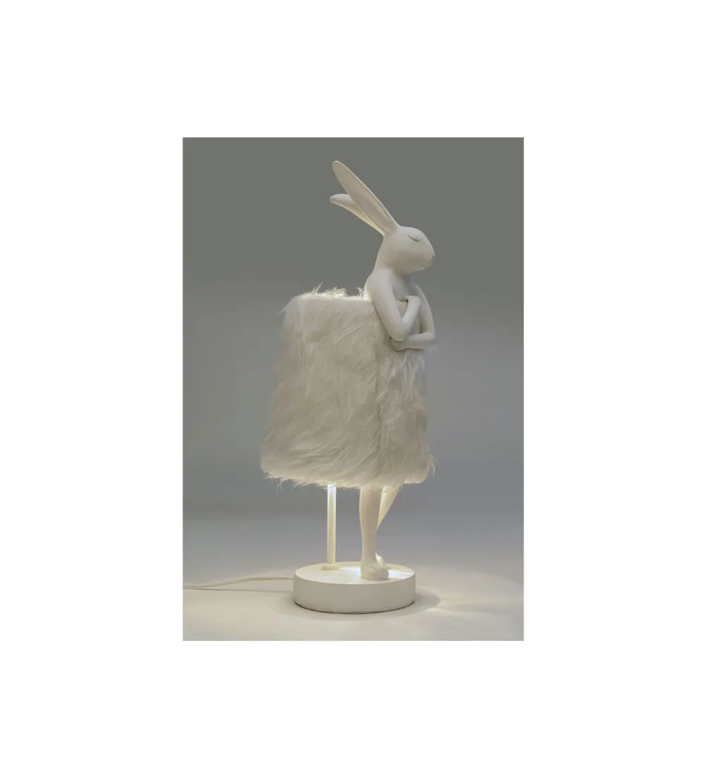 Lampa stołowa ANIMAL RABBIT 50 cm biało srebrna