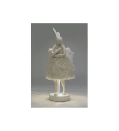 Lampa stołowa ANIMAL RABBIT 50 cm biało srebrna