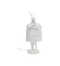 Lampa stołowa ANIMAL RABBIT 50 cm biało srebrna