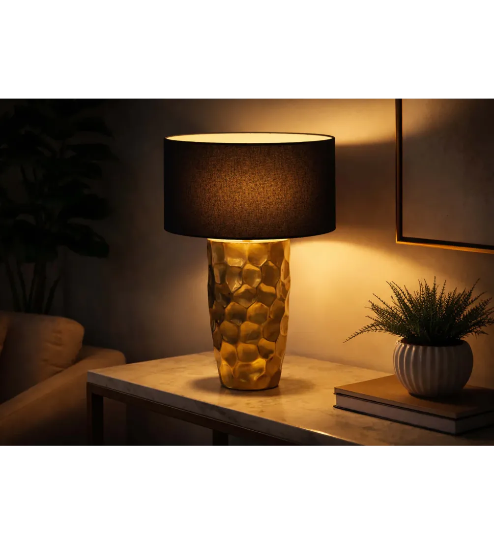 Lampa stołowa AURELIA 55 cm czarna złota