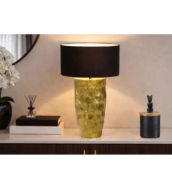 Lampa stołowa AURELIA 55 cm czarna złota