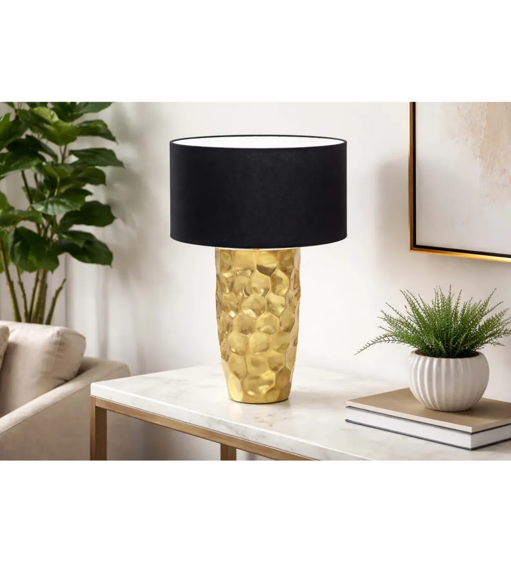 Lampa stołowa AURELIA 55 cm czarna złota