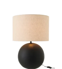 Lampa stołowa BALLE 62 cm czarna ceramika