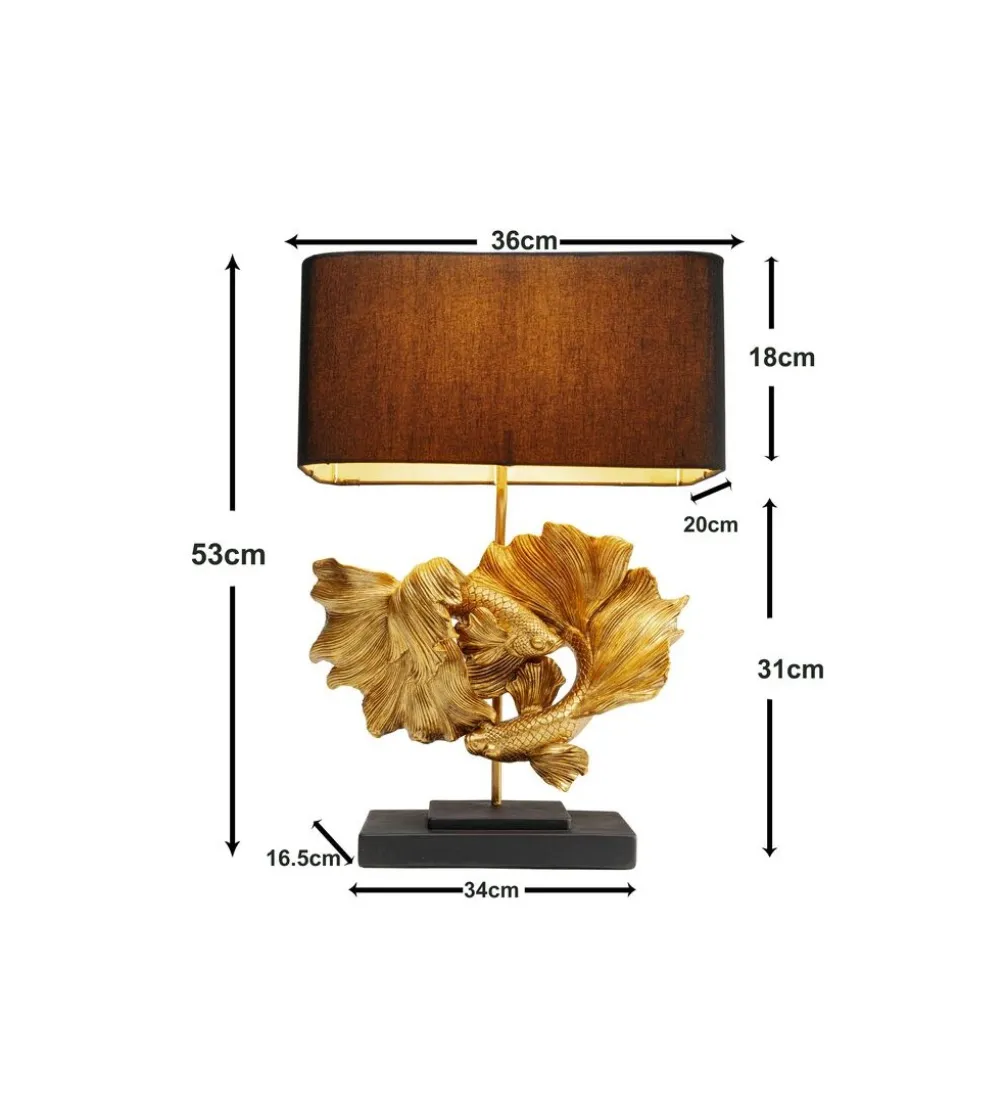 Lampa stołowa BETTA FISH 53 cm złota