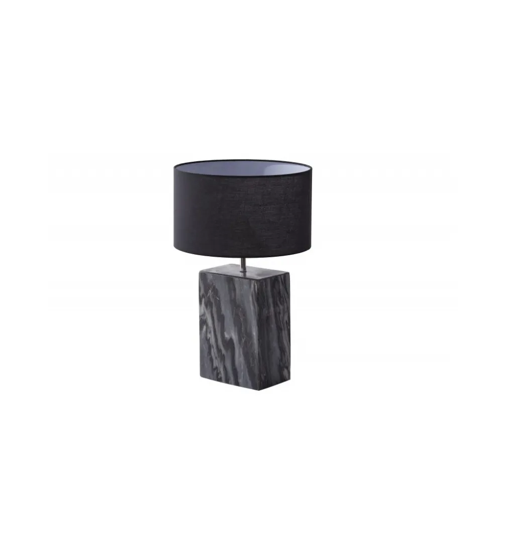 Lampa stołowa BRANDE 55 cm marmur czarna